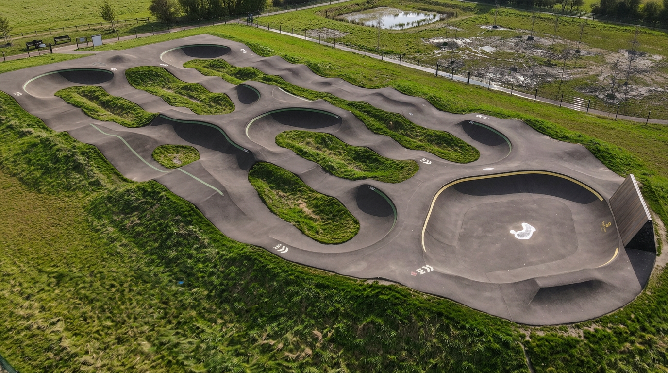 Aerial view of pumptrack